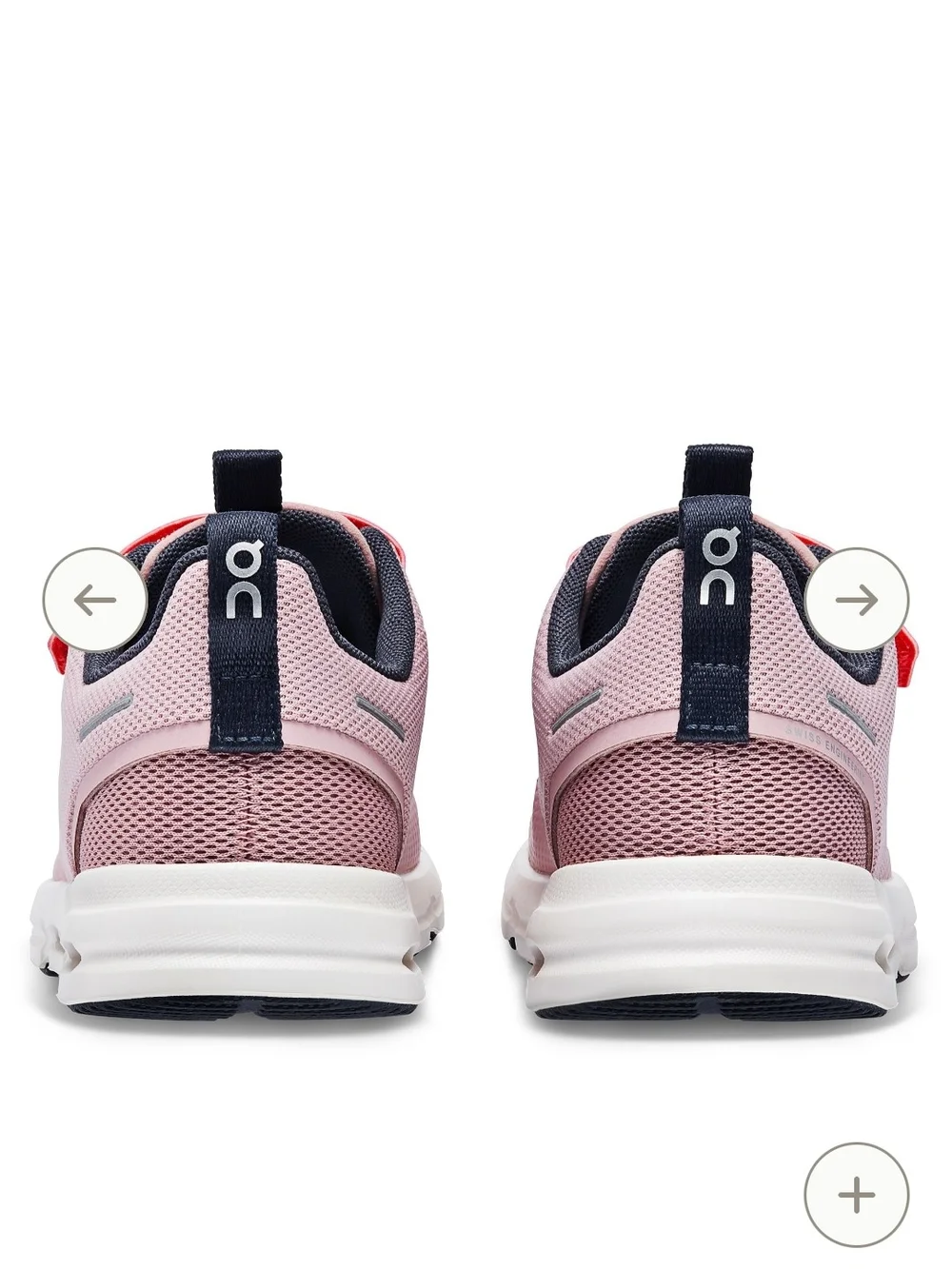On Running Kids Cloudfoam Sneaker in Pink with Navy Accents
